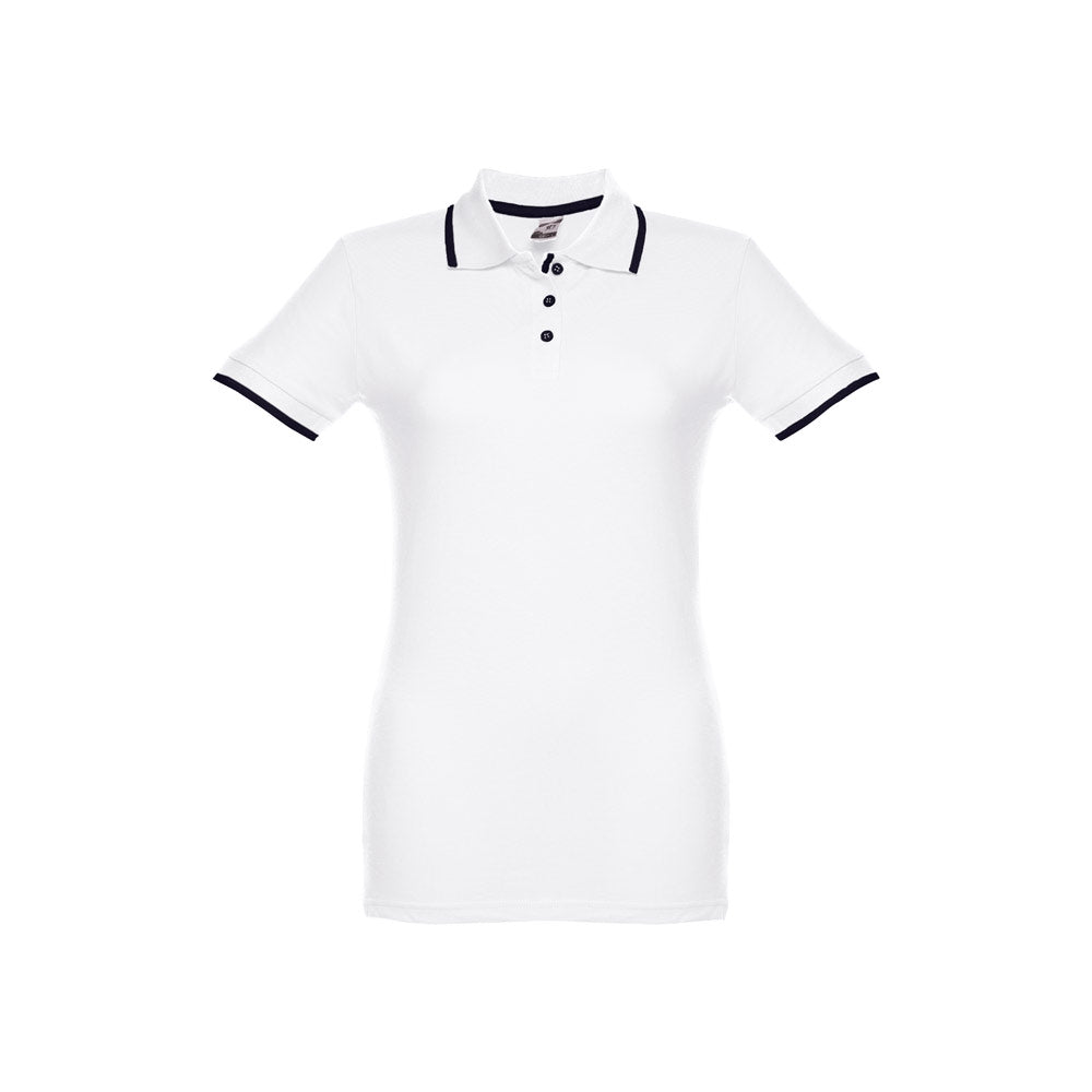 Polo Bicolor para Senhora em Algodão 100% - Manga Curta
