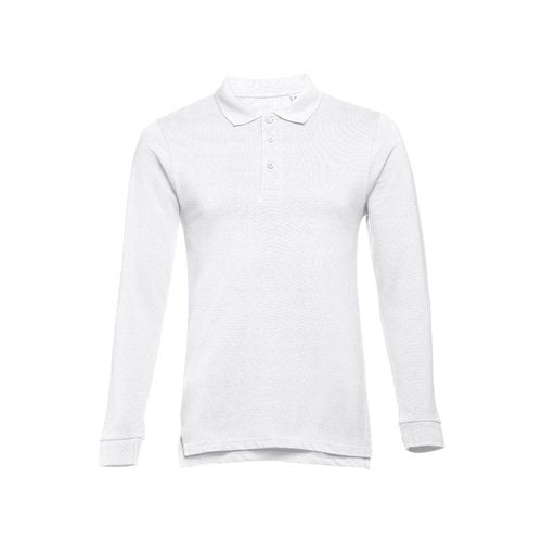 Polo de Manga Comprida para Homem em Algodão Cardado - THC BERN WH