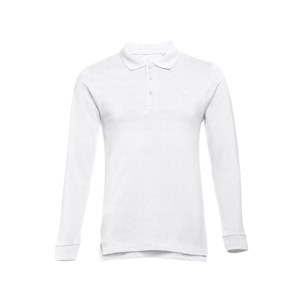 Polo Homem Manga Comprida em Algodão Cardado THC BERN WH
