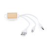 Adaptador USB em Bambu com Múltiplas Conexões