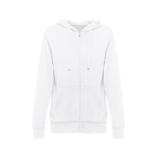 Sweatshirt Feminina THC Amsterdam com Capuz e Fecho Branco