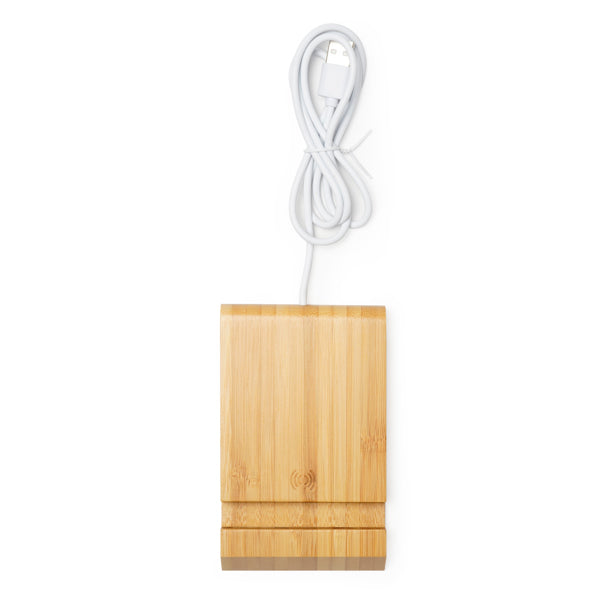 Carregador Sem Fios em Bambu para Smartphone