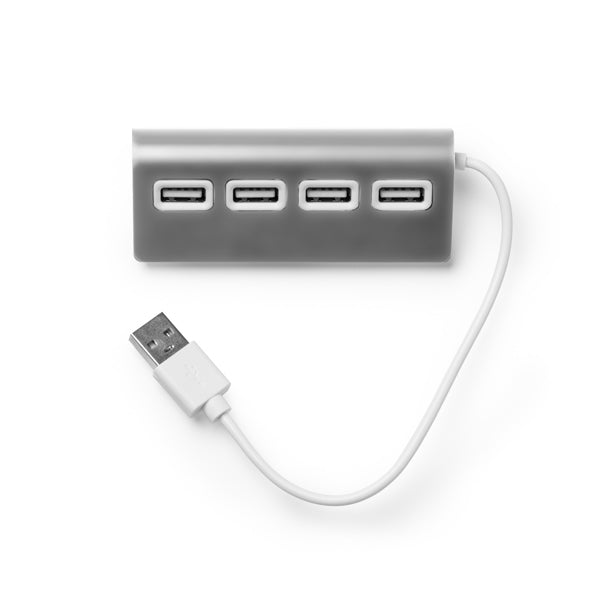 Hub USB 4 Portas em Alumínio com Cabo USB