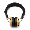 Auriculares de Bambu com Almofadas em Couro Sintético