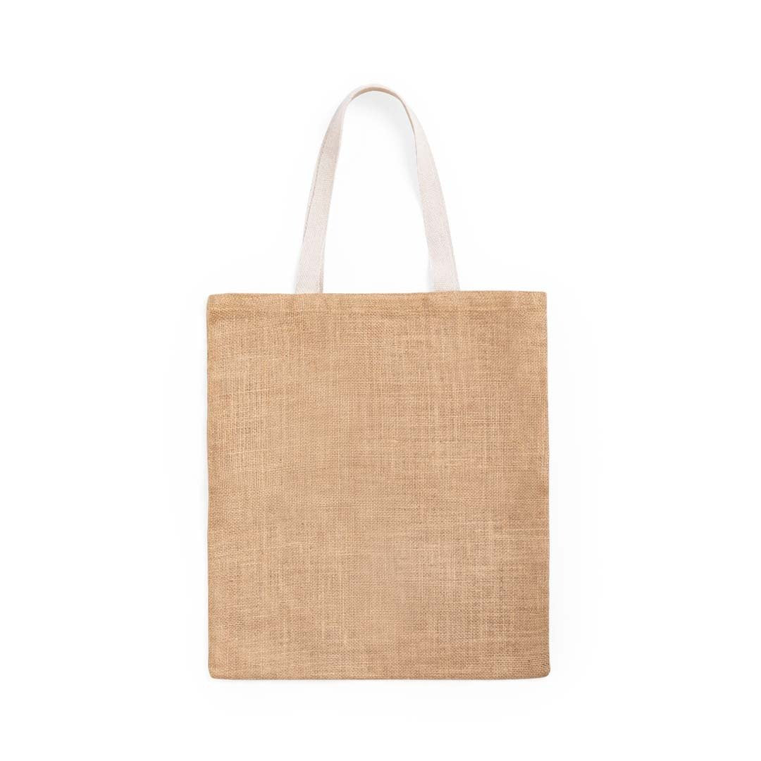 Bolsa Ecológica de Yute Natural com Asas Verdes