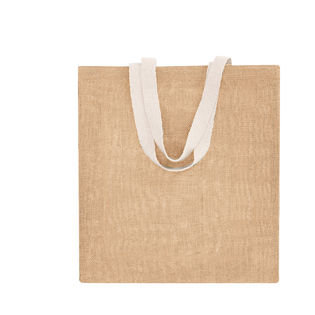 Bolsa Ecológica de Yute Natural com Asas Verdes