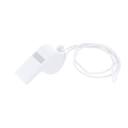 Apito de Plástico Branco com Cordão
