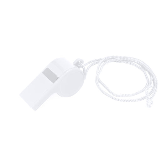 Apito de Plástico Branco com Cordão