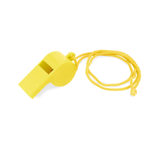 Apito de Plástico Branco com Cordão