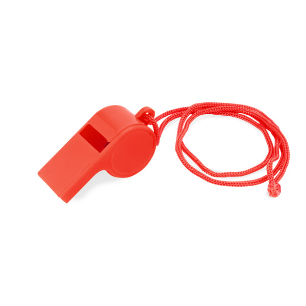 Apito de Plástico Branco com Cordão
