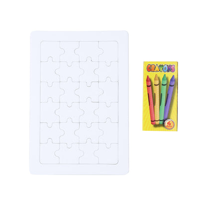 Puzzle Divertido de 24 Peças com Giz de Cera