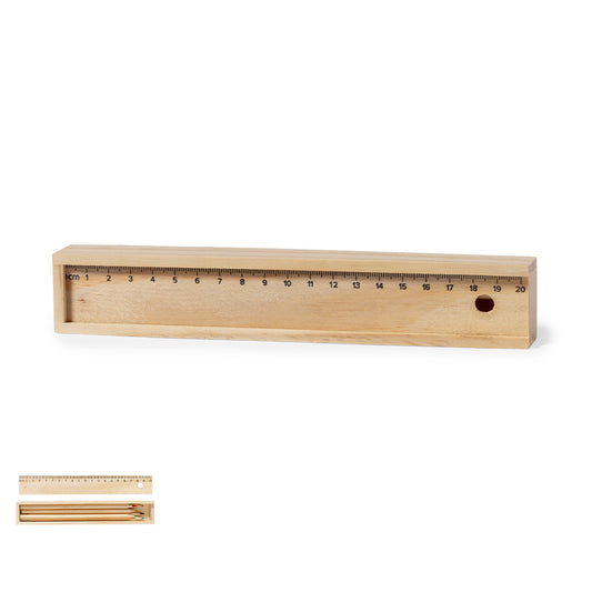 Conjunto de 6 Lápis em Caixa de Madeira Natural