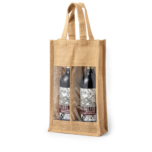 Saco de Juta Laminado para 2 Garrafas de Vinho