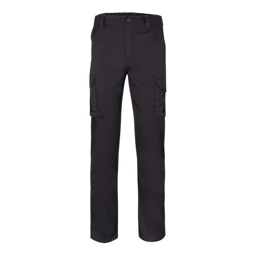 Calças Stretch Multibolsos Slim Fit em Algodão, EME e Poliéster
