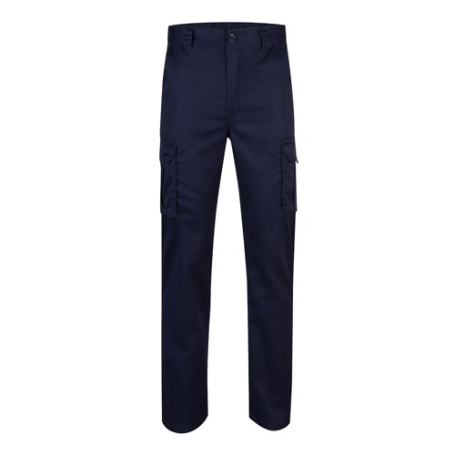 Calças Stretch Multibolsos Slim Fit em Algodão, EME e Poliéster