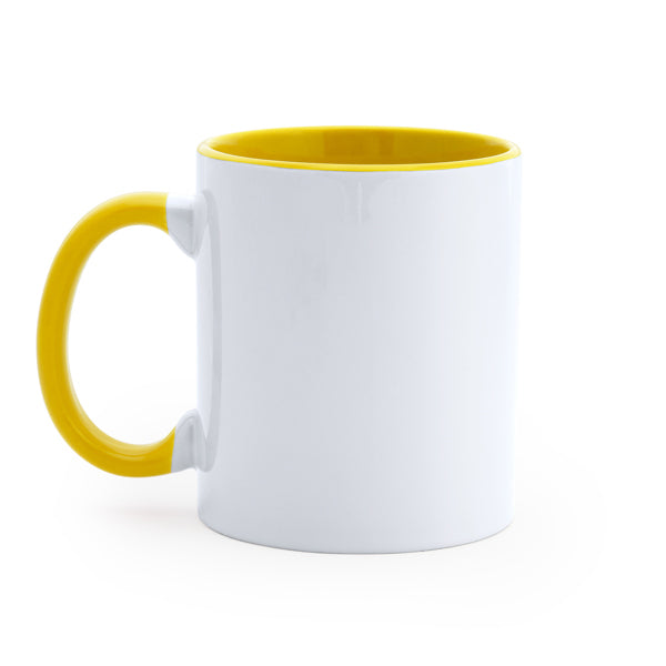 Caneca de Cerâmica Branca 350ml com Interior Colorido