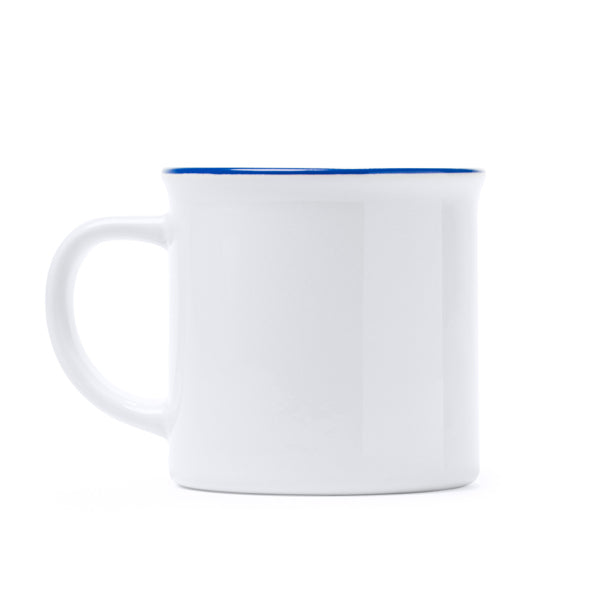 Caneca de Cerâmica Branca com Borda Preta 350ml