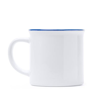 Caneca de Cerâmica Branca com Borda Preta 350ml