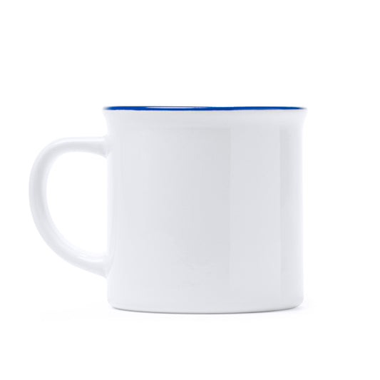 Caneca de Cerâmica Branca com Borda Preta 350ml