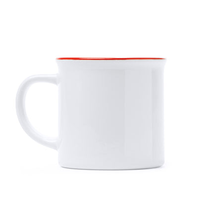 Caneca de Cerâmica Branca com Borda Preta 350ml