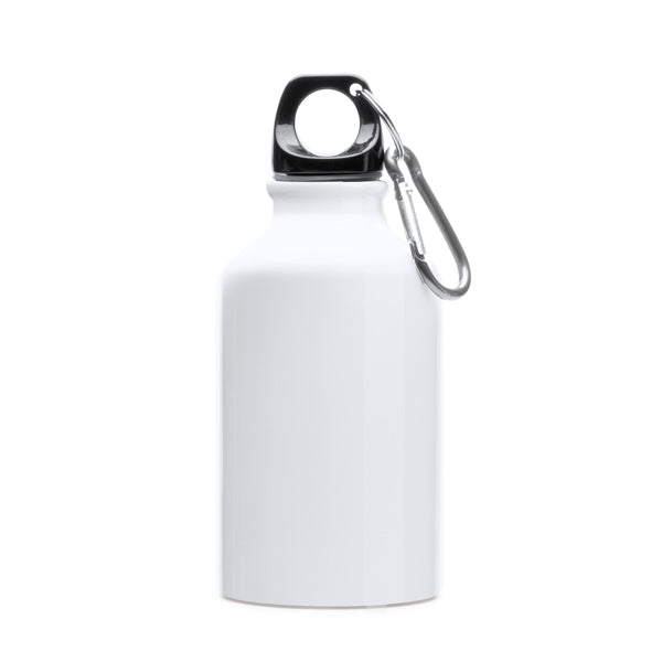 Garrafa de Alumínio Branca 500ml com Mosquetão
