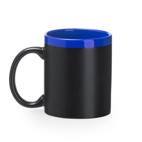Caneca de Cerâmica Preta 300ml com Interior Colorido
