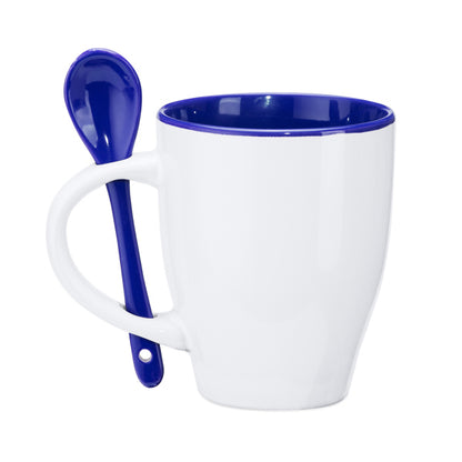 Caneca de Cerâmica Branca 350ml com Interior Colorido
