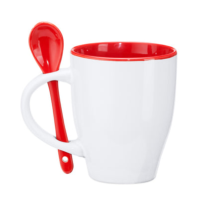 Caneca de Cerâmica Branca 350ml com Interior Colorido