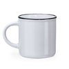 Caneca de Cerâmica Branca 300ml com Borda Colorida