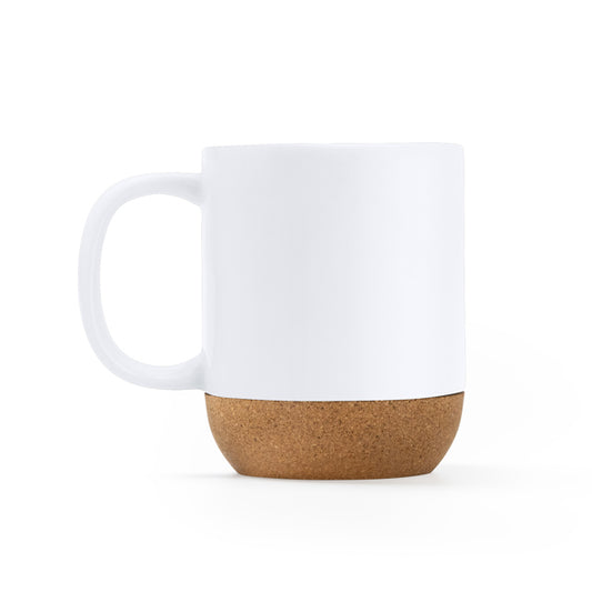 Caneca de Cerâmica Branca com Base de Cortiça 350ml