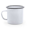 Caneca de Metal Branca 380ml com Borda Preta