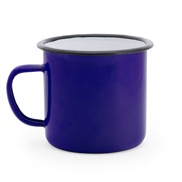 Caneca de Metal Branca 350ml com Borda Preta