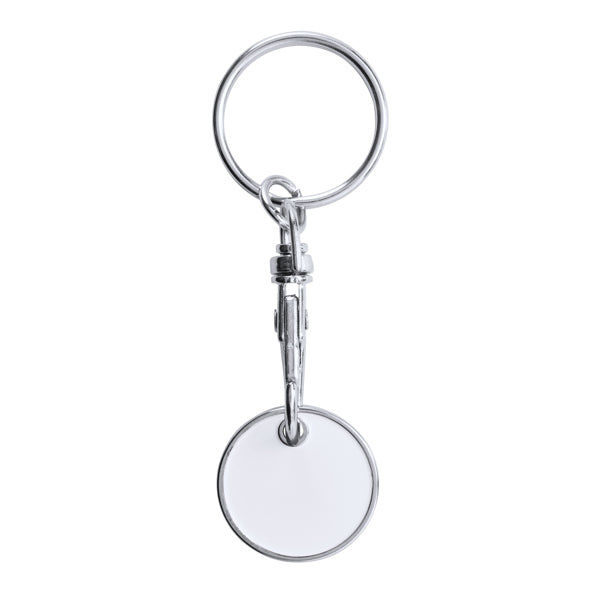 Chaveiro de Metal com Disco Acrílico Transparente