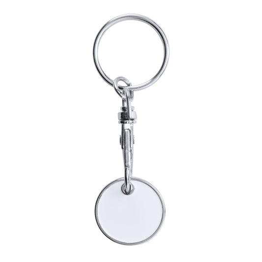 Chaveiro de Metal com Disco Acrílico Transparente