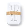 Conjunto de Talheres em Plástico com Estojo Branco