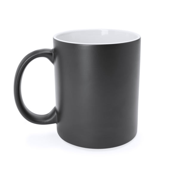 Caneca de Cerâmica Preta 350ml com Interior Colorido