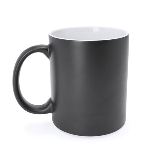 Caneca de Cerâmica Preta 350ml com Interior Colorido