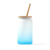 Copo de Vidro com Tampa de Bambu e Estraw 300ml