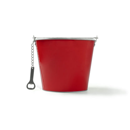 Balde de Metal com Cadeado e Abridor de Garrafas