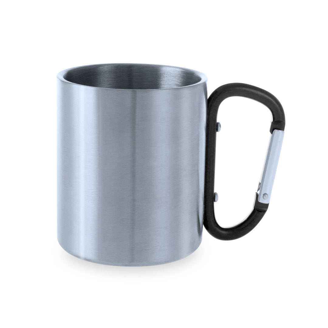 Caneca de Aço Inox 220ml com Asa Mosquetão