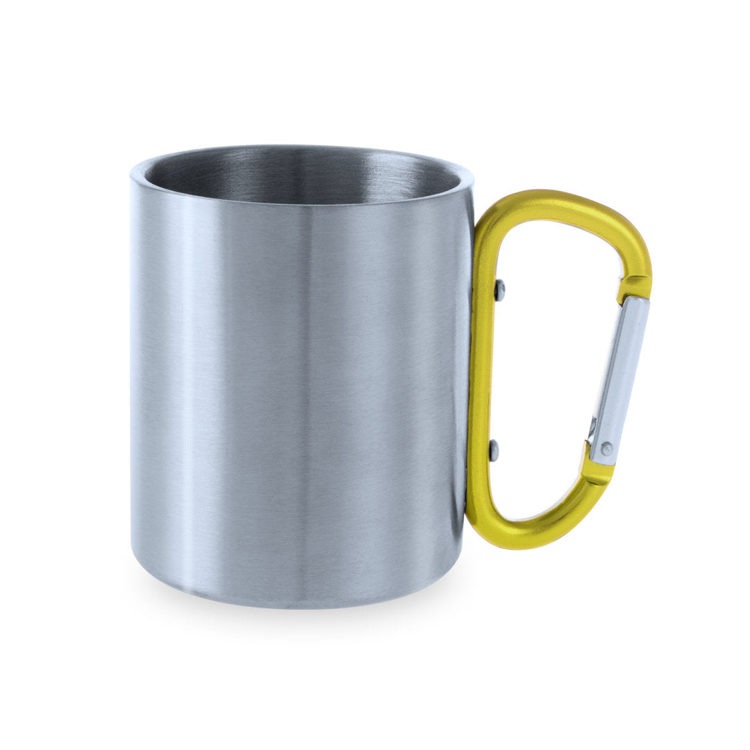 Caneca de Aço Inox 220ml com Asa Mosquetão