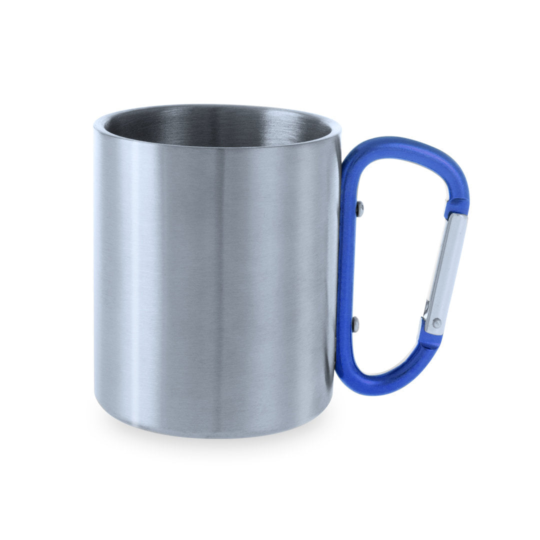 Caneca de Aço Inox 220ml com Asa Mosquetão
