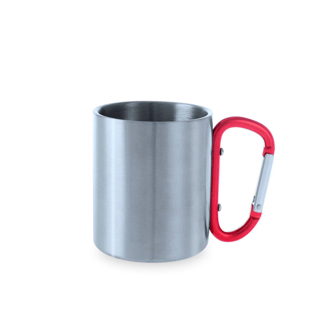Caneca de Aço Inox 220ml com Asa Mosquetão