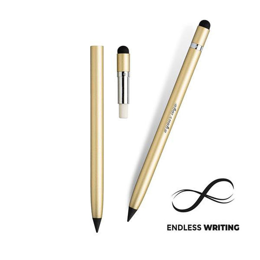 Lápis Infinito Em Alumínio Com Touch - Dourado