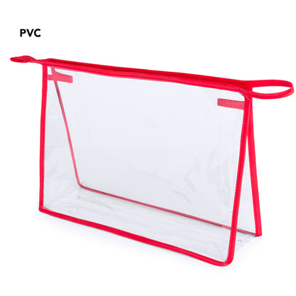 Neceser Transparente em PVC Resistente com Asa Colorida