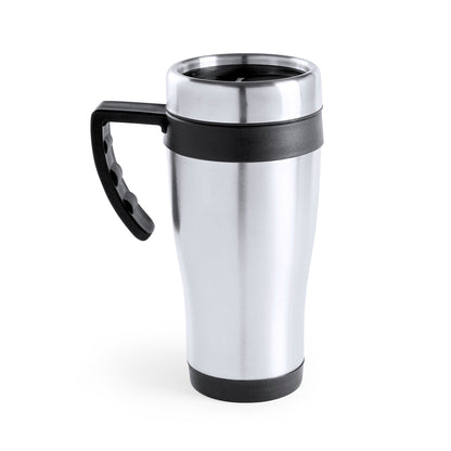 Caneca Inox Brilhante 450ml com Tampa Doseadora
