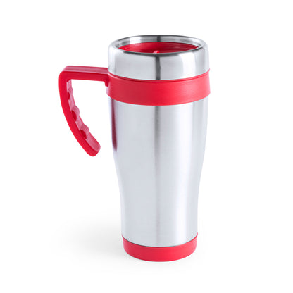 Caneca Inox Brilhante 450ml com Tampa Doseadora