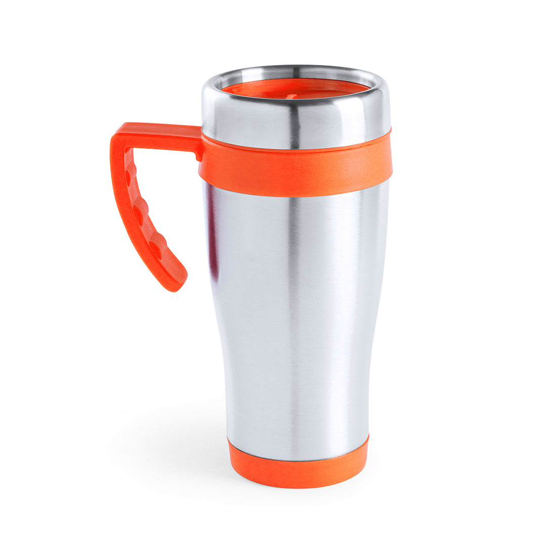 Caneca Inox Brilhante 450ml com Tampa Doseadora