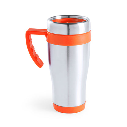 Caneca Inox Brilhante 450ml com Tampa Doseadora