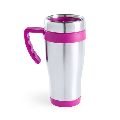 Caneca Inox Brilhante 450ml com Tampa Doseadora